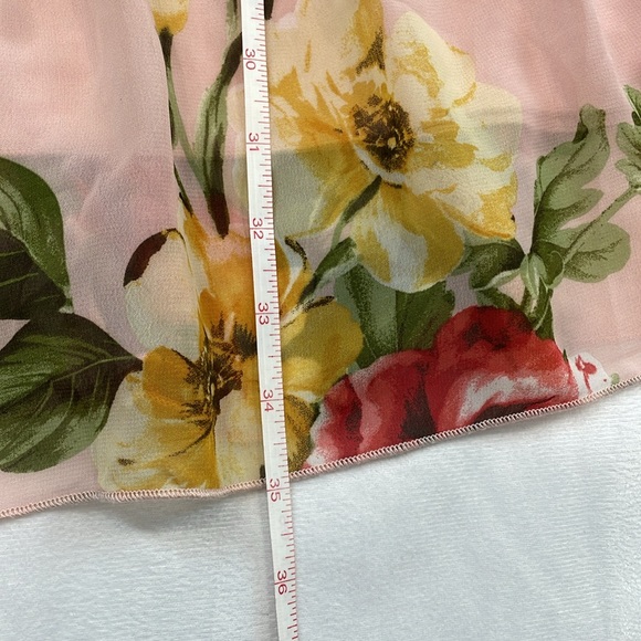 Kate & Lily Petite Floral Ruffles Sleeveless Halter Pink Roses Dress Size 10P - Picture 10 of 16